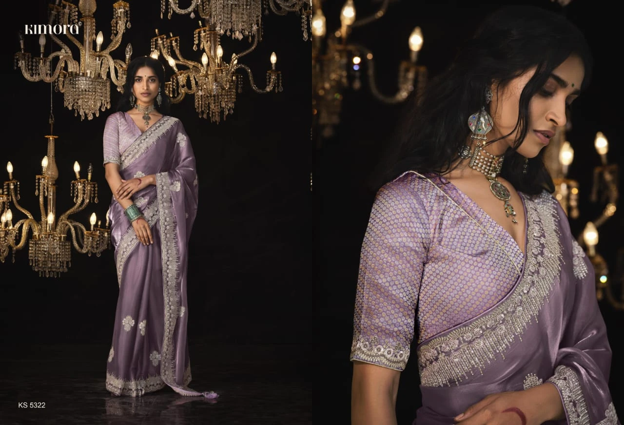 Kimora Kajal 5322 Hits Glass Tissue Silk Wholesale Designer Sarees Catalog — Wholesale Sarees, Kimora wholesale from Surat - Gallery Image 2